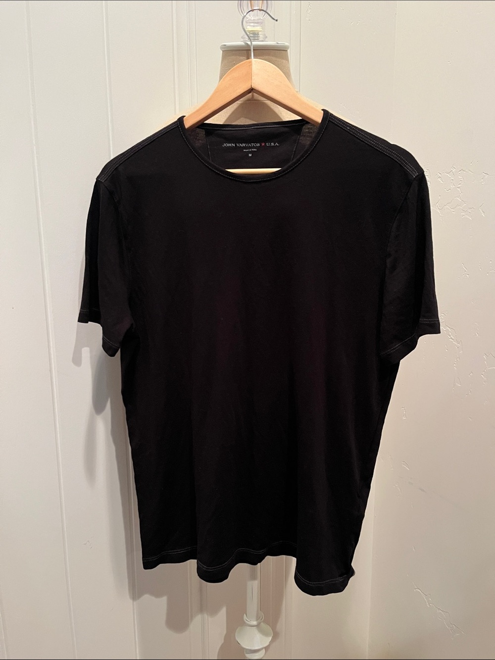 John Varvatos Men's Black Short Sleeve Crew Tee